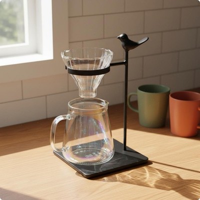 Handaufguss-Kaffeehalter mit Vogel Tropffilter für Zuhause, Café