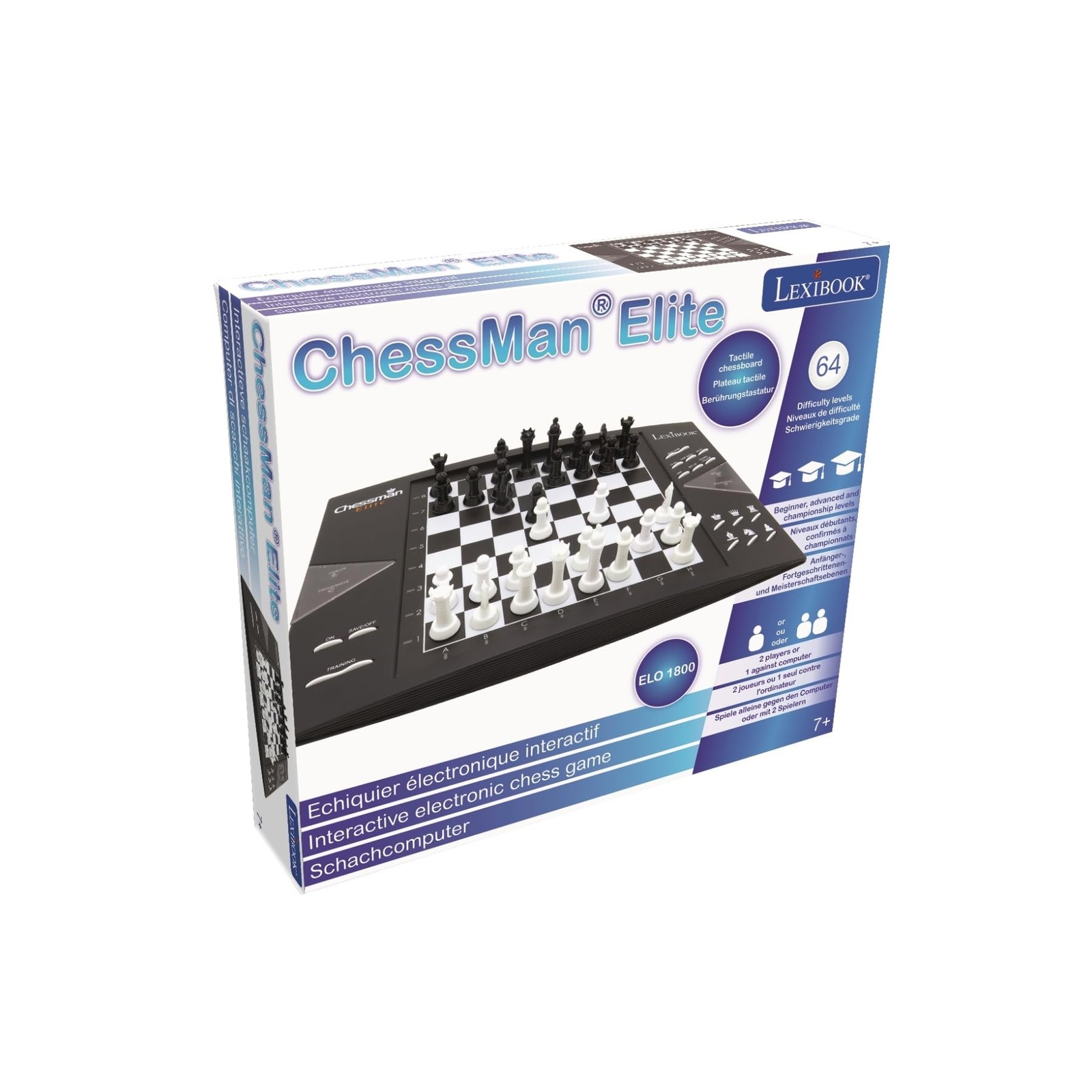 Lexibook CG1300 Chessman Elite, Interactive Electronic Chess Game, 64 Levels of