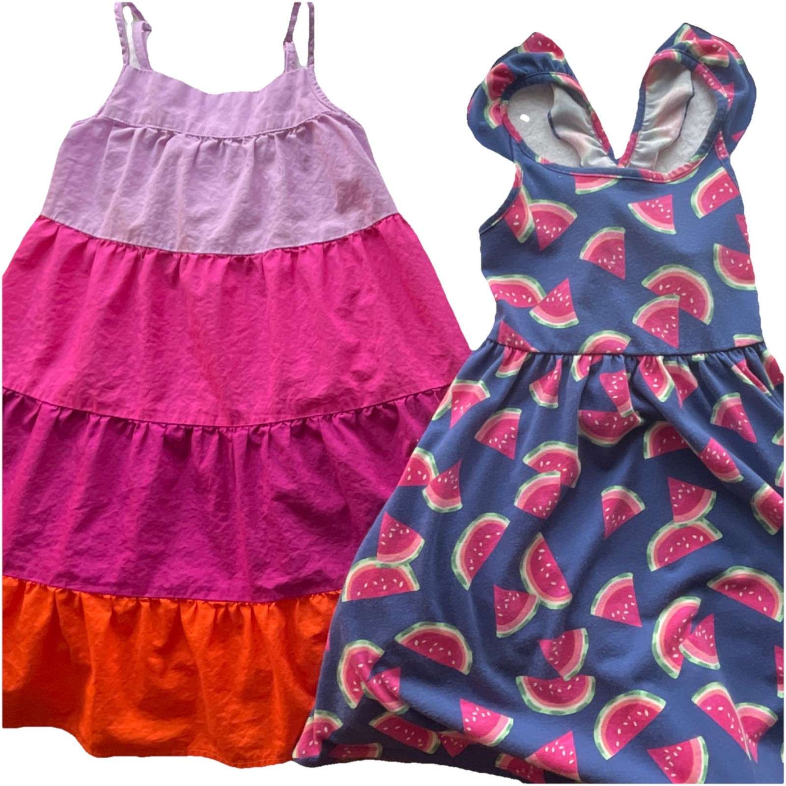 Wonder Nation Girls' Multicolor Sundress & Watermelon Print Tank Dress S (6-6X)