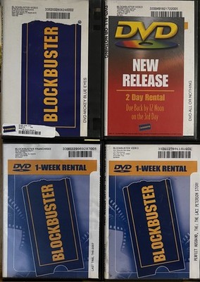 Blockbuster Video Lot of 4 DVD Rentals Video Store 90s