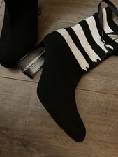 Women’s Clear Heels black Sock Boots Size 7 EU 40 Brand New Never Worn, No Box