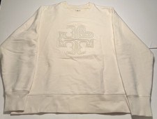 Tory Burch Tory Sport Women s PS Ivory Heavy French Terry Logo Heart Sweatshirt