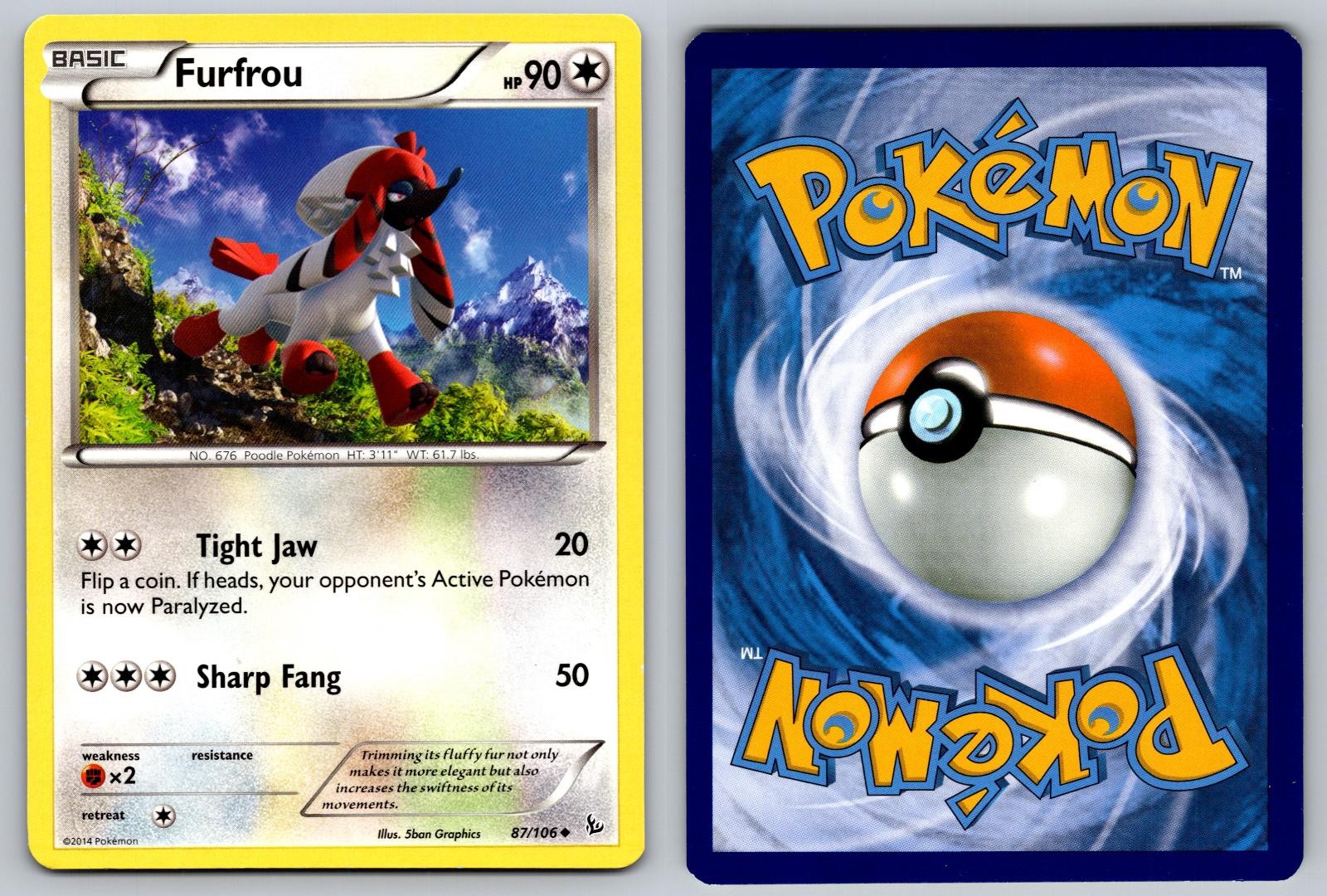 FURFROU 87/106 UNCOMMON FLASHFIRE POKEMON NM/M
