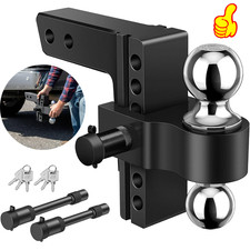 2 Receiver 6 Droprise Adjustable Tow Hitch Dual Ball Mount Trailer 18500 Lbs 2 Receiver 6 Droprise Adjustable Tow Hitch Dual Ball Mount Trailer 18500 Lbs