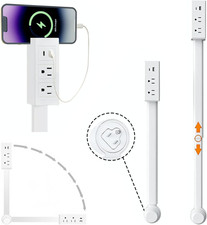 Rotating Power Outlet Extender 180 Adjustable 17-27in USB-C USB-A 2 Plug Socket