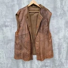 Vintage 40s WW2 Army Military Leather Jerkin Jacket