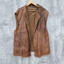 Vintage 40s WW2 Army Military Leather Jerkin Jacket