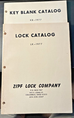 locksmith Zipf Lock Co. 1977 Key Blank & Lock Catalogs