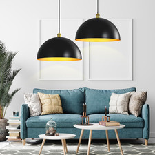 20 Inch Black-Farmhouse Dome Pendant-Light Ha...
