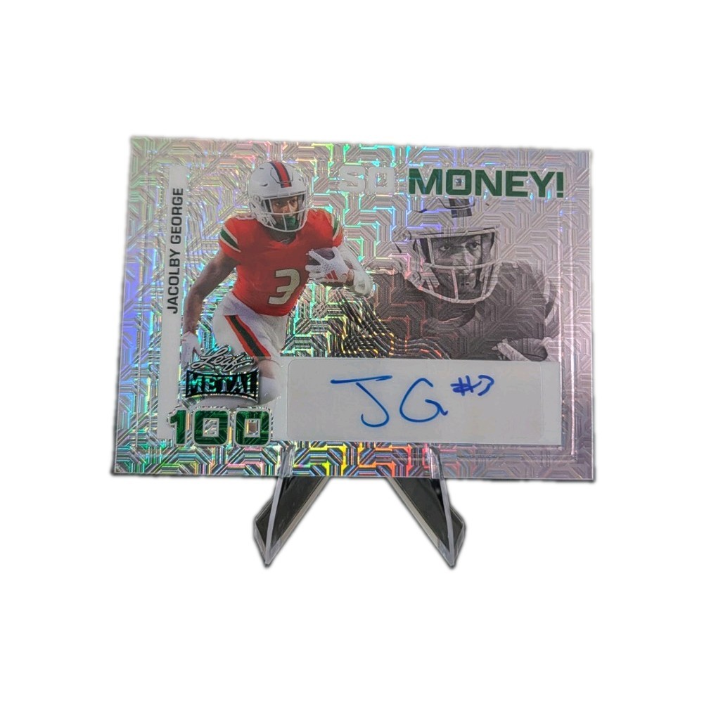 2024 Leaf Metal - So Money! Jacolby George #SM-JG1 Silver Mojo /9 (AU, RC)