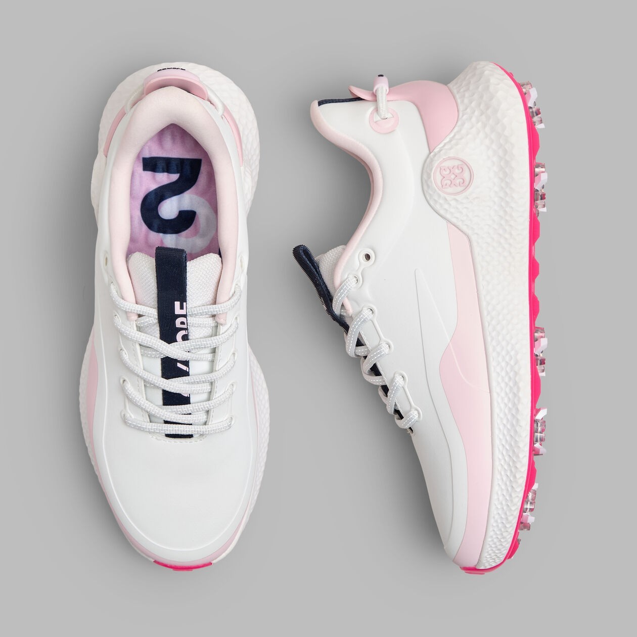 $225 G/Fore Women's Mg4+ O2 G/Lock Golf Shoe | Snow / Blush | 7