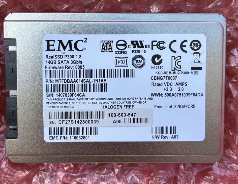 NEW 100-563-547 EMC 14GB (SLC) SATA 3Gb/s uSATA 1.8-in SSD VNXe3100 - Image 3 of 3