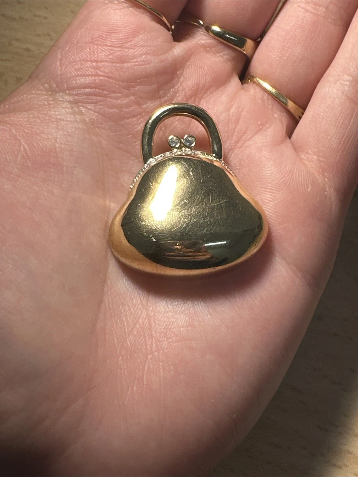 Broche Mini Sac À Main  Dorée Bijoux Fantaisie