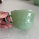 Vintage Jadeite Cup ONLY Alice Pattern Floral Flowers Unmarked Fire King