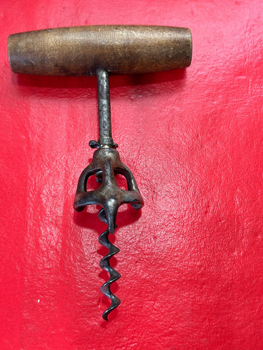 Vintage Cork Screw Iron and Wood Bird Head/Skull  ?!