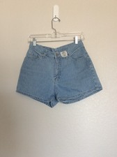 Vintage 90s Jordache Jean Shorts Size 9/10 Blue Striped Denim