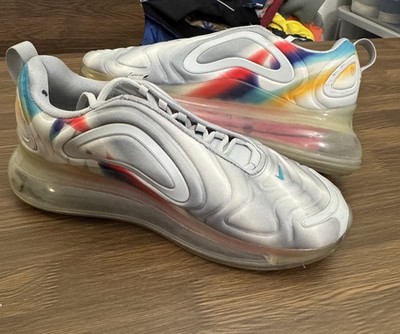 Nike Air Max 720 AQ3196-010 Airbrush Running Shoes Gray Rainbow Youth US Size 7Y