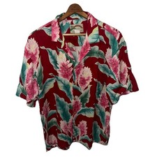 Vintage Paradise Found Hawaiian Shirt Size Large Bright Colors Floral