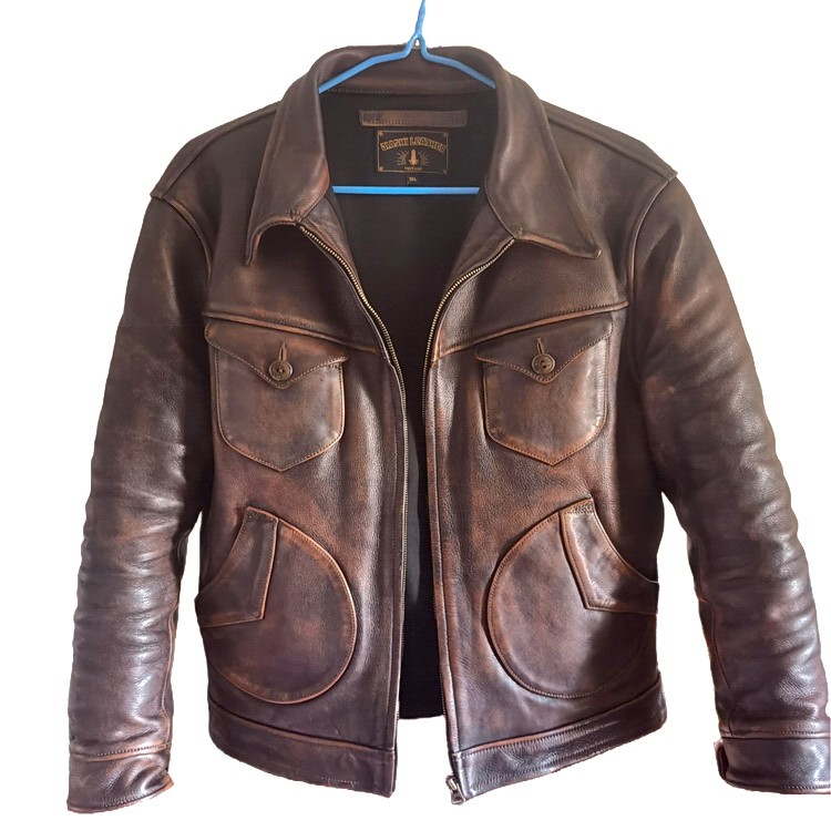 Mens Retro Wild West Jacket - Tea Core Veg-Tanned Heavy Cowhide