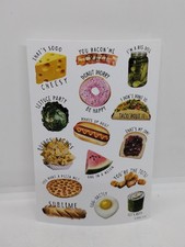 FUNNY FOOD PUN Stickers What's Up Dog Cheese Burger Taco Puntastic Single Sheet