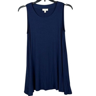Cupio Blush Sleeveless Top Dark Blue Swing Womens Size Medium Viscose Spandex