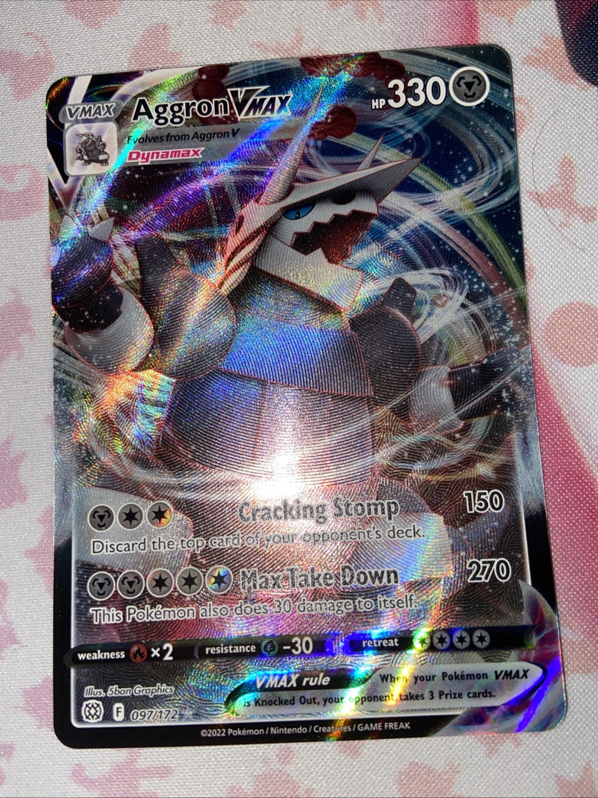 Pokémon TCG Aggron VMAX - Brilliant Stars 097/172 Holo Ultra Rare NM/MINT!