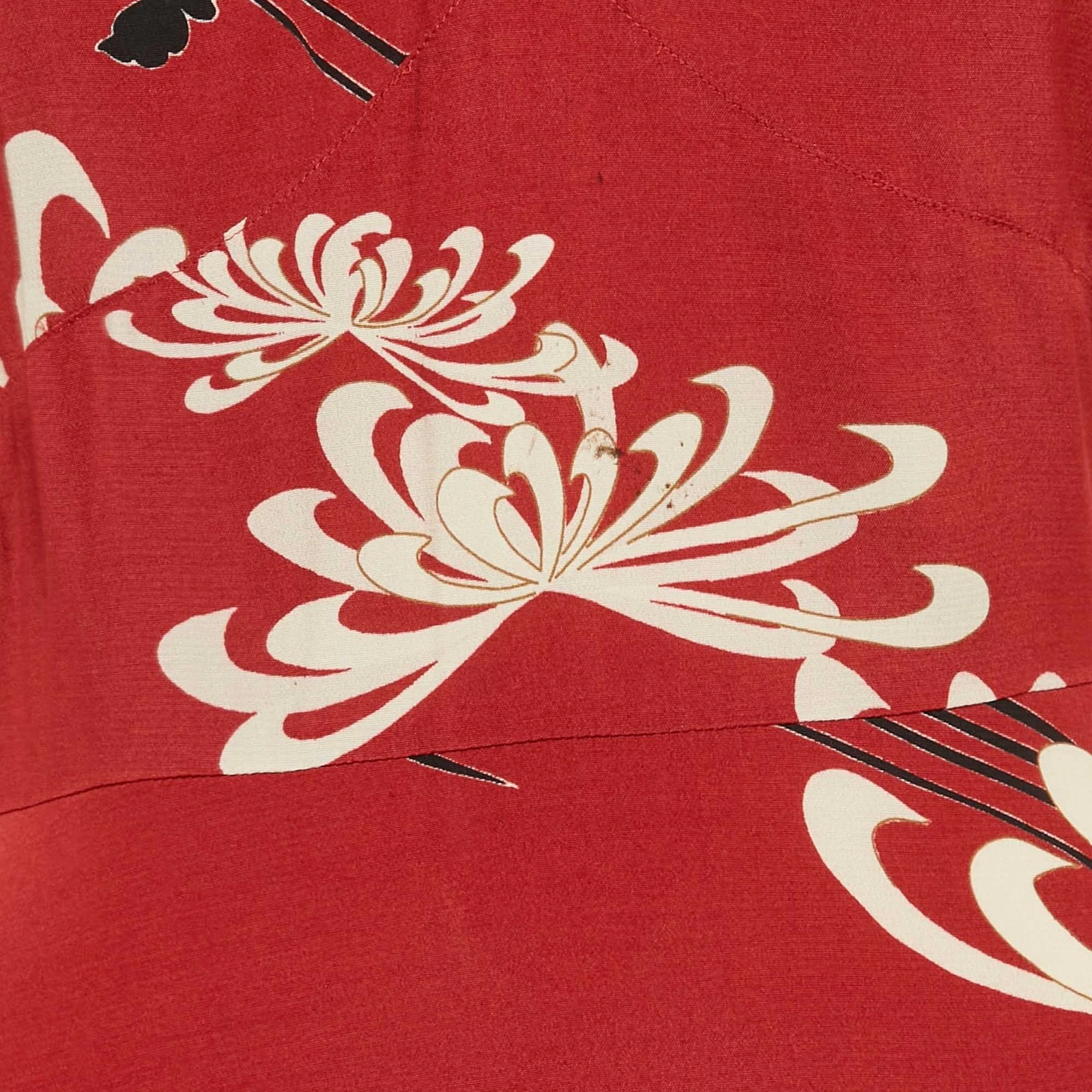 Mini Abito McQ by Alexander McQueen Stampato Rosso Scollo a V XS