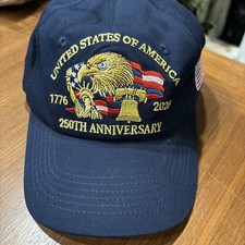USA 250th Anniversary 1776  2026 Patriotic Eagle Baseball Hat Navy