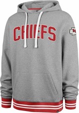 New 47 Brand Kansas City Chiefs Men's Large NFL Hoodie Slate Grey/Red MRP 100