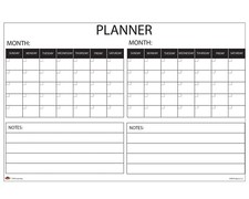 Dry Erase Calendar for Wall 2 Month Planner, Erasable Reusable 24"x36"