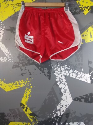 Puma Swarovski Vintage Running Football Shorts Red 90s Nylon Mens Size S  ig93