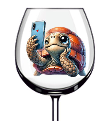 12x Valentinstag Schildkröte Vinyl Aufkleber Abziehbild Becher Weinglas Flasche Auto