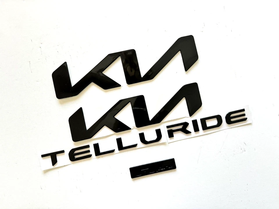 Emblemas delanteros traseros de repuesto negros brillantes 4 piezas para KIA Telluride X pro 2022-25 Foto 2 de 3
