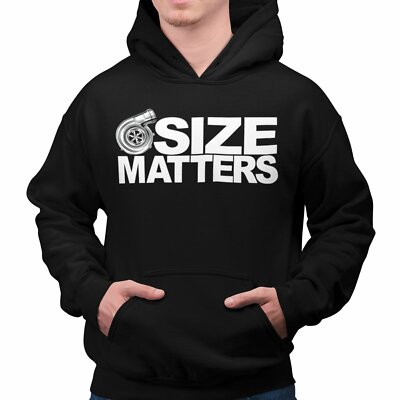 SIZE MATTERS TURBO HOODIE Mechanic Jdm Boost Drift Sticker Race Car Auto Funny