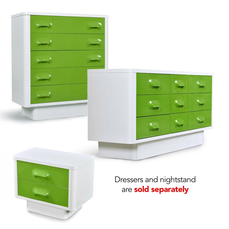 Restored 1970s Green and White Broyhill Chapter One Space Age Nightstand - Image 3 of 4