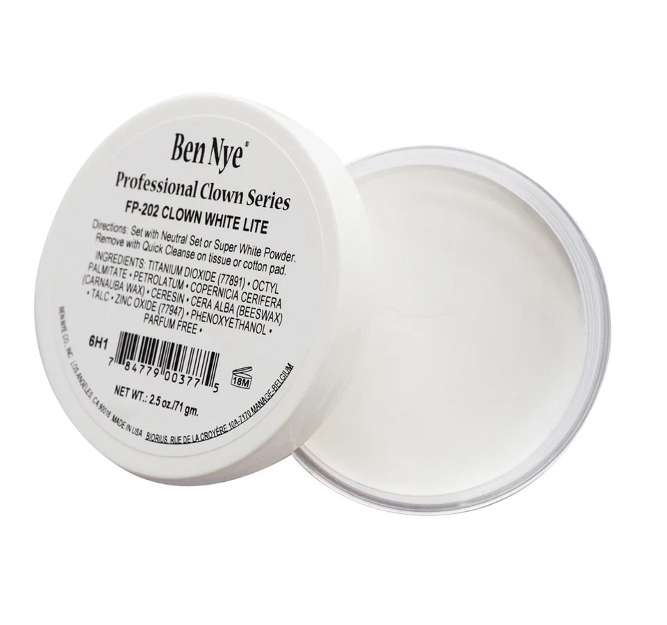 Ben Nye 专业小丑白色精简粉底 2.5 盎司化妆 FP-202 — 第 2/4 张图片