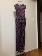 PLEATS PLEASE Rare Pattern Vest  Pants 2-Piece Set
