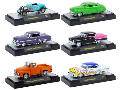AUTO MEETS 6 CARS SET, RELEASE 88 IN CASES 1/64 DIECAST BY M2
