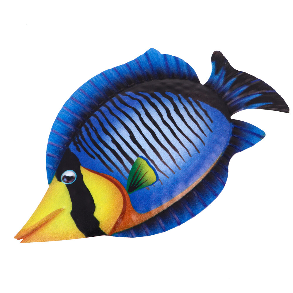 Wrought Iron Fish Wall Hanging Metal Sculpture Art Vintage Outdoor Chic