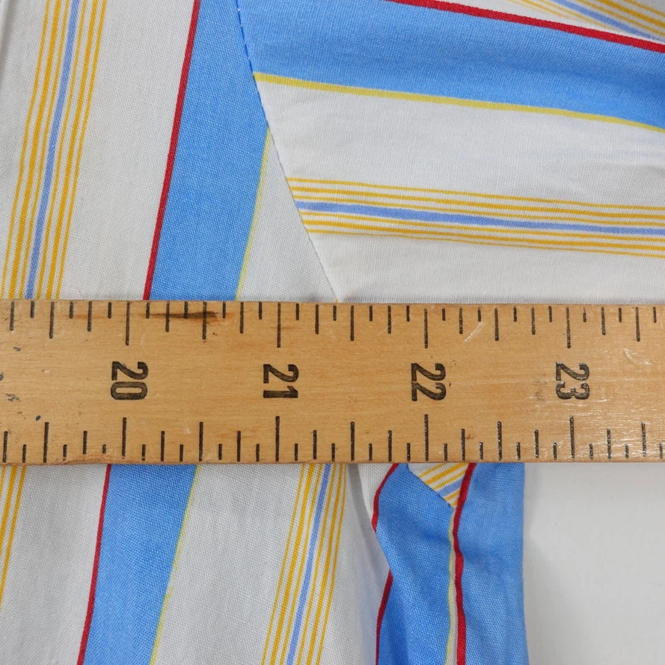 VINTAGE Tom Tailor Shirt Mens Large Blue Striped Cotton Casual Classic Camp MOD - Image 4 of 4