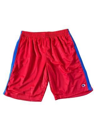 Champion Basketball Shorts Mens~Size Small Red Mesh~Blue Stripes