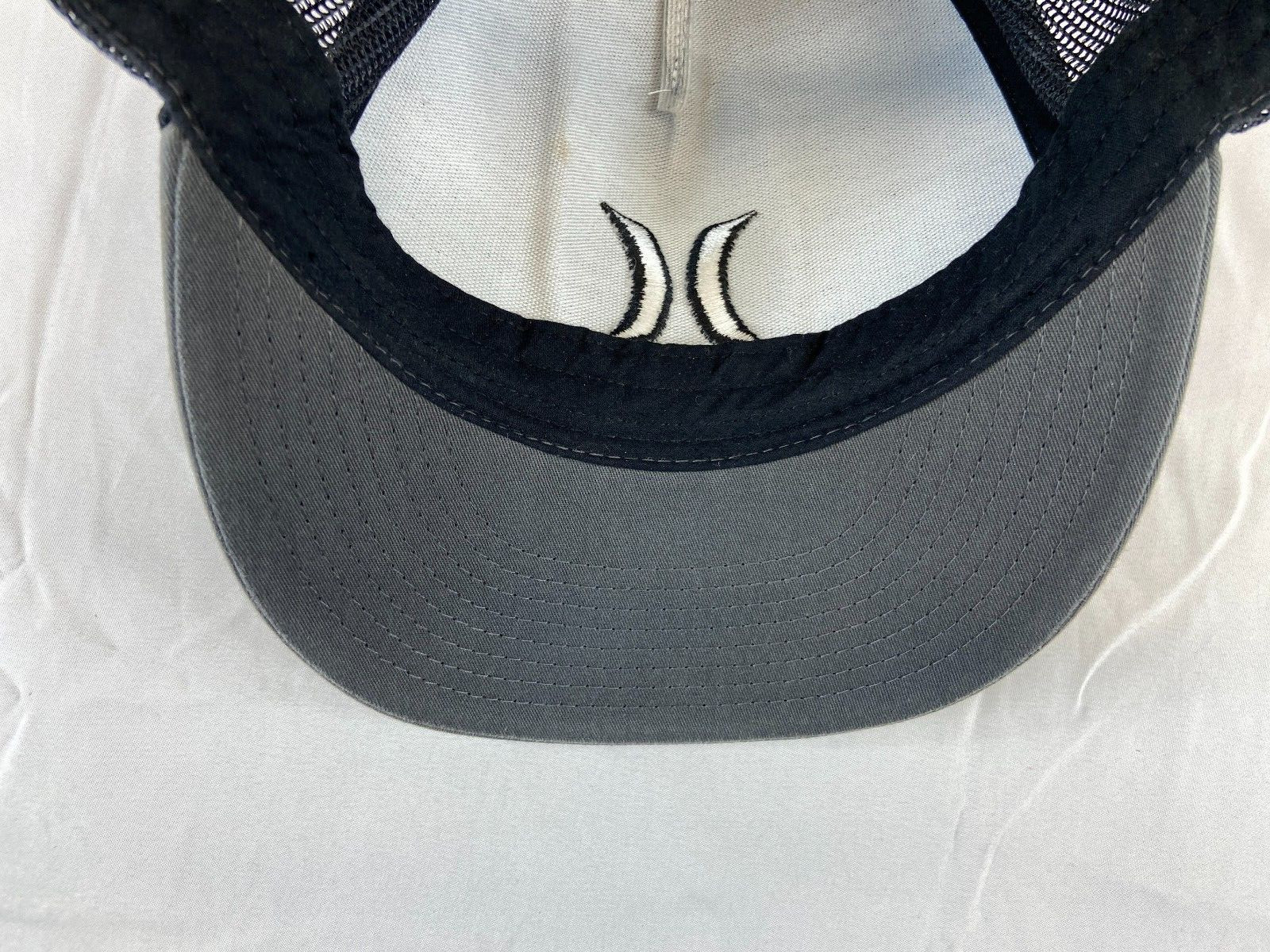 Mens Hurley Baseball Cap Snapback Hat Gray Mesh B… - image 8