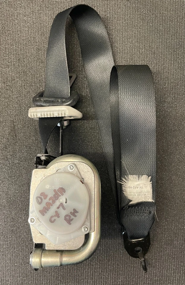 Mazda CX 7 2007 2008 2009 retractor de cinturón de seguridad para pasajero delantero derecho negro OEM Foto 2 de 4