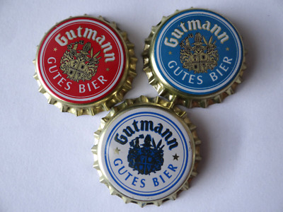 3 Kronkorken: Brauerei Gutman, Titting, Bayern, Germany,