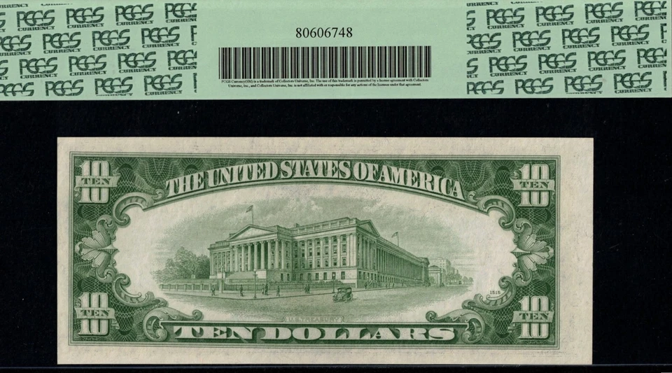 1950A $10 FRN "INVERTED -OVER-PRINT" P.C.G.S #63PPQ - Image 2 of 3