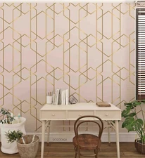 3D Linear Geometric Wallpaper Wall Mural Removable Self-adhesive Sticker3837