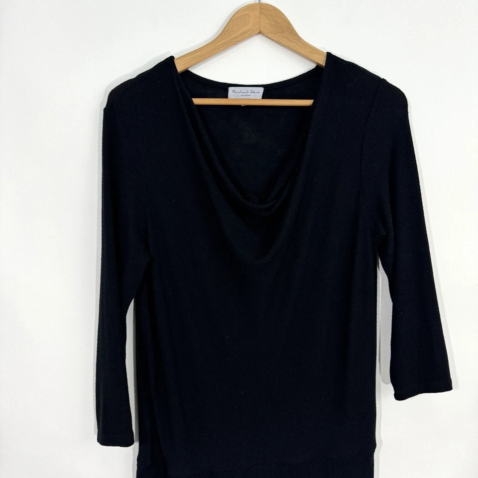 Michael Stars Los Angeles Women’s Size Small Black Cecile Fitted Cowl Neck Dress - Image 2 of 4