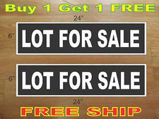 White on Black LOT FOR SALE 6"x24" REAL ESTATE RIDER SIGNS Buy 1 Get 1 FREE