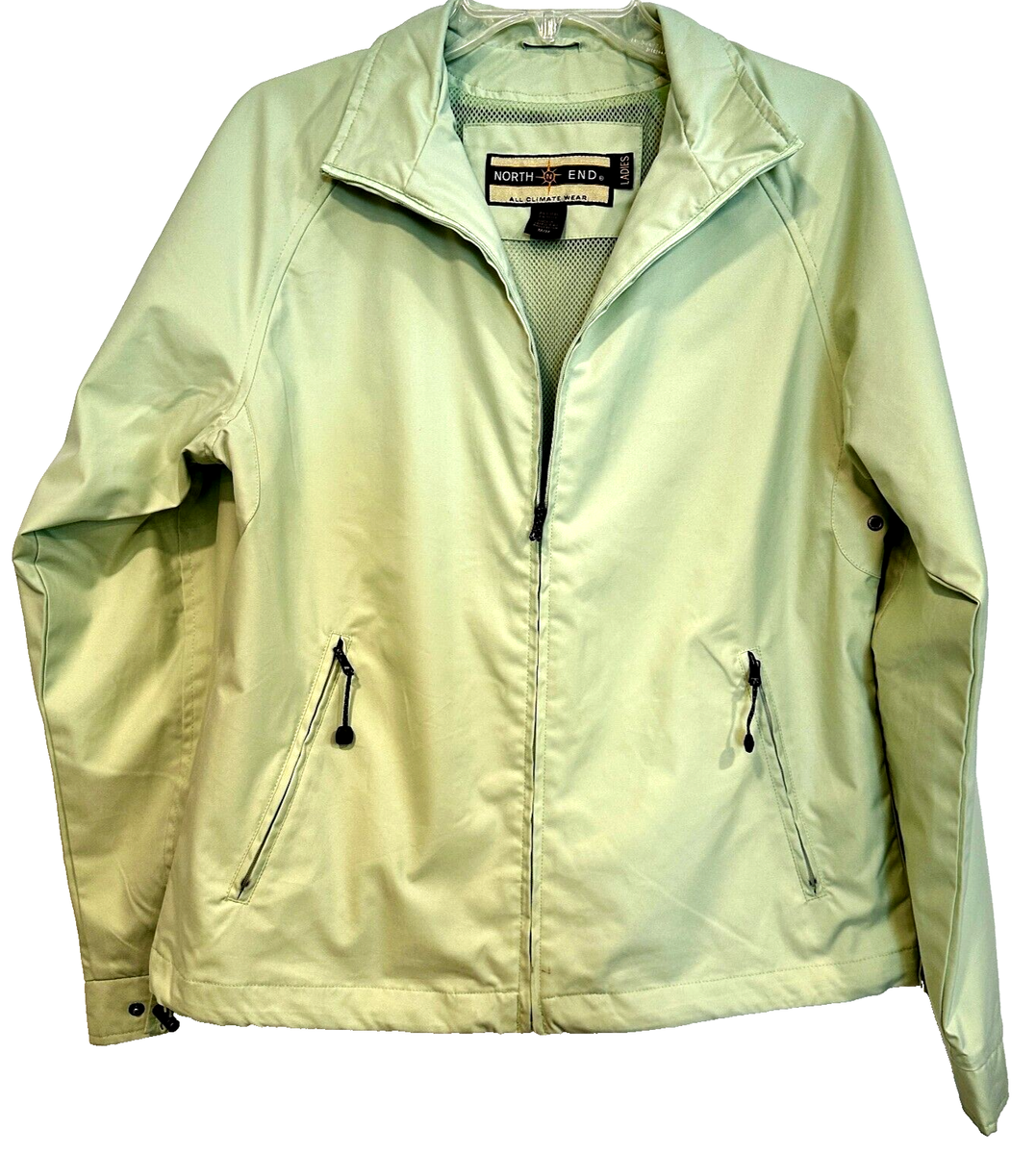 North End All Climate Wear Windbreaker Jacket Lime Green Zip