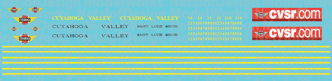 N Scale - Cuyahoga Valley Scenic Passenger Car Decal Set